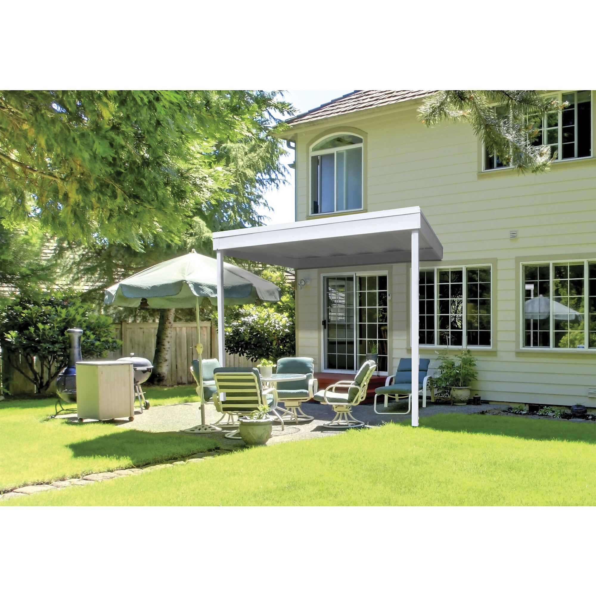 Arrow Attached Patio Cover/Carport, 10ft. x 10ft., Model# PC1010
